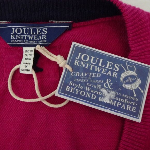Joules Knitwear Miranda Sweater Pullover Pink with Dachshund Women's Size 6 - Picture 7 of 12